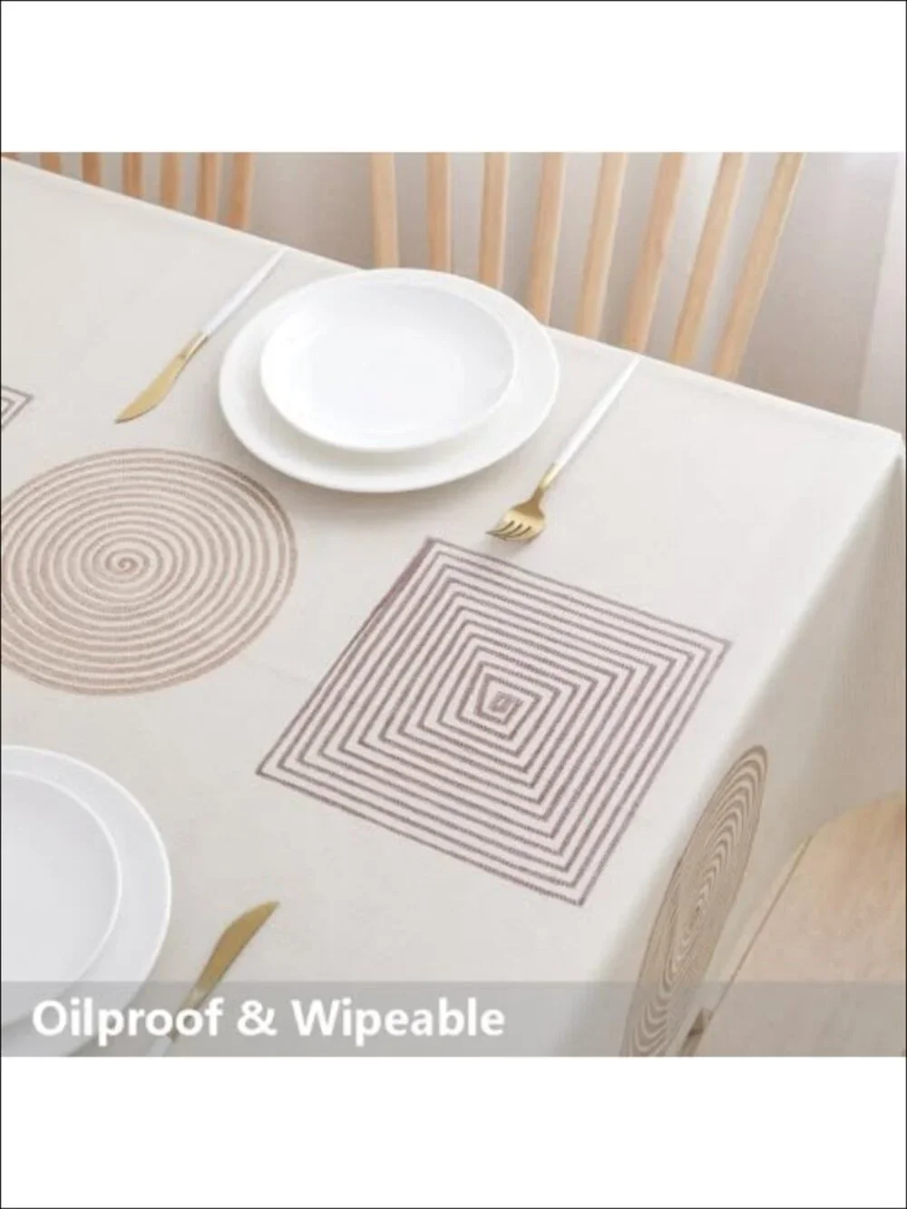 Heavy Duty Vinyl Tablecloth Wipeable Waterproof PVC Rectangle 54x108
